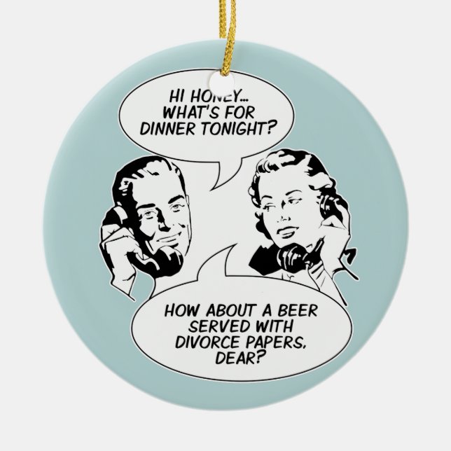 Retro Feminist Humor ornament (Front)