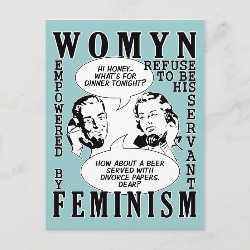 Retro Feminist Humor postcards