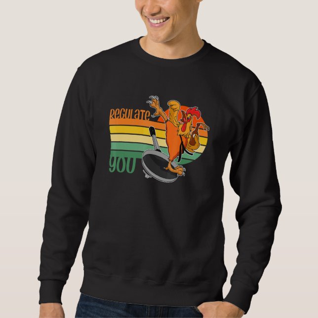 Retro Feminist Rooster For Women & Chicken Dad Reg Sweatshirt (Front)