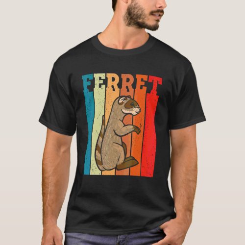Retro Ferret Animal  Ferret  Pet T-Shirt