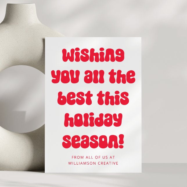 Retro Festive Red Corporate Business Christmas Holiday Card (Creator Uploaded)