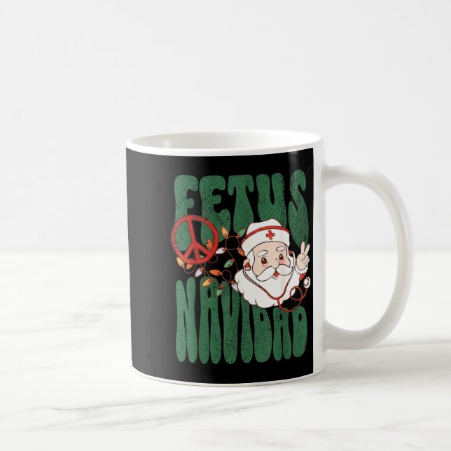 Retro Fetus Navidad Santa Claus Christmas Obgyn Nu Coffee Mug (Right)
