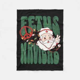 Retro Fetus Navidad Santa Claus Christmas Obgyn Nu Fleece Blanket
