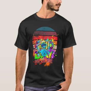 Retro Field Day Yellow Rainbow Field Day Teacher T-Shirt