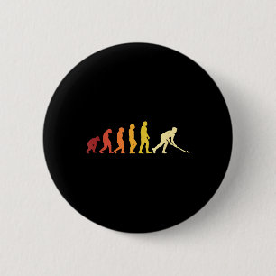 Retro Field Hockey Evolution Hockey Lover Hockey P Button