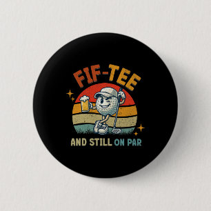 Retro Fif Tee Golf Birthday Party 50th Birthday Go Button