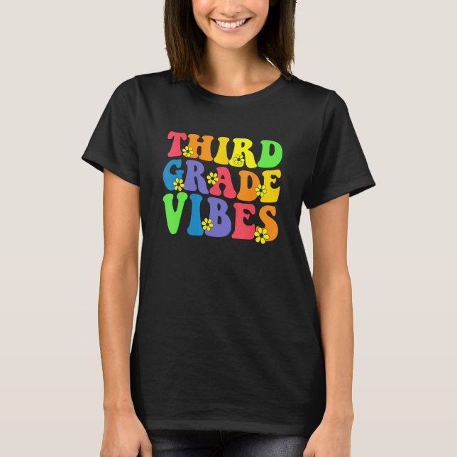 Retro Fifth 3rd grade vibes back to school teacher T-Shirt (Front)
