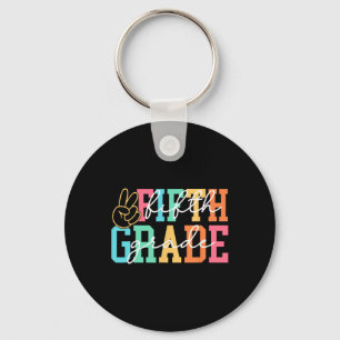 Retro Fifth Grade Preppy Back To School Teacher Gi Keychain