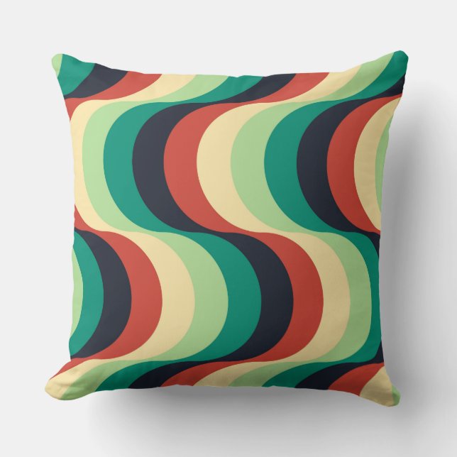 Retro Fifties Artistic Abstract Pattern Throw Pillow (Front)