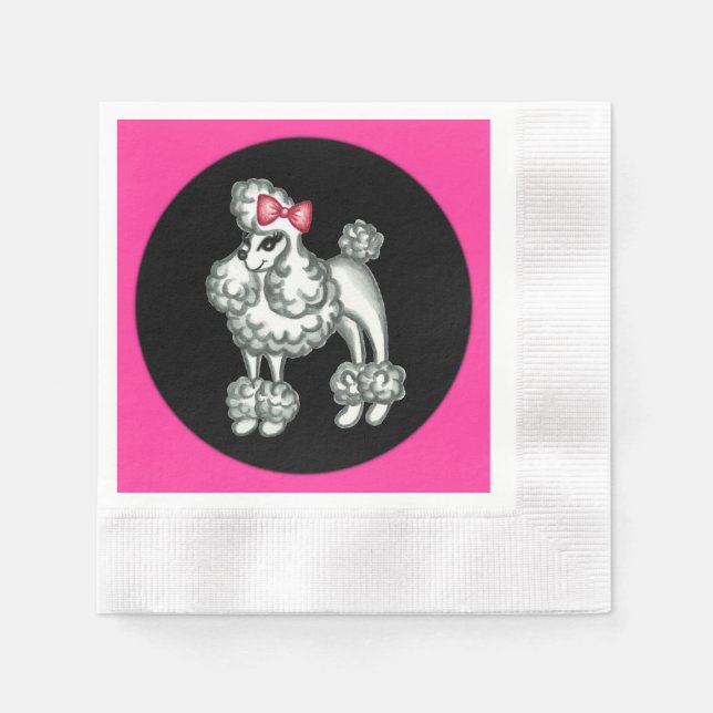 Retro Fifties French Poodle Party Napkins (Front)