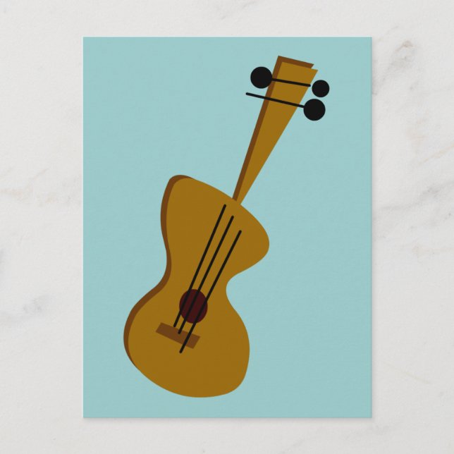 Retro Fifties Guitar Postcard (Front)