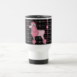 Retro Fifties Pink Poodle Travel Mug
