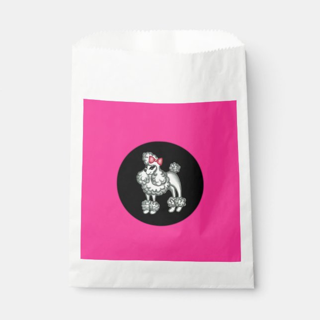 Retro Fifties Poodle Party Favor Goodie Bags (Front)