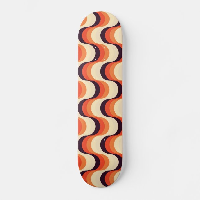 Retro Fifties Seamless Abstract Art Skateboard Deck (Front)