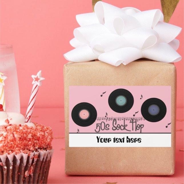 Retro Fifties sock hop party customizable sticker (Party)