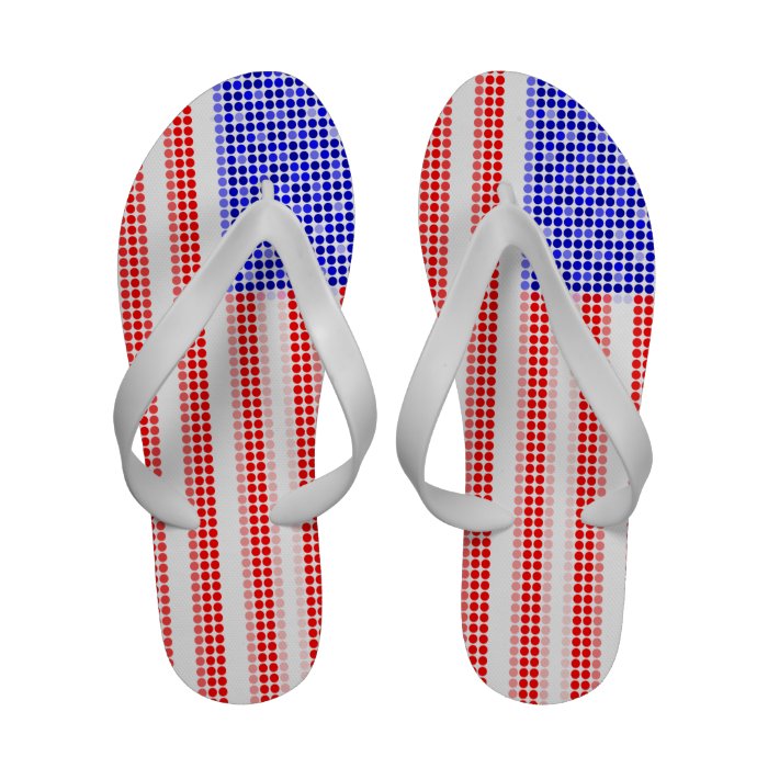 Retro Fifties Stars And Stripes polka dots Flip Flops