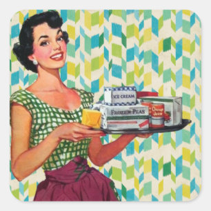 Retro Fifties Woman Antique graphics Stickers