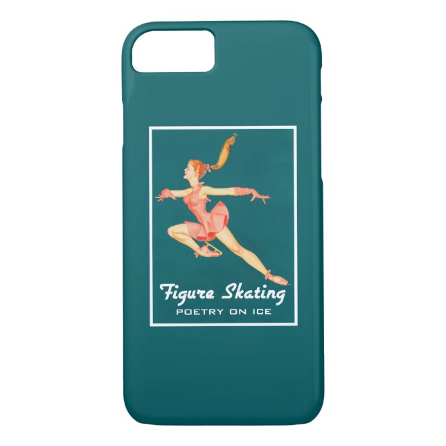 Retro Figure Skater Poetry On Ice Case-Mate iPhone Case (Back)