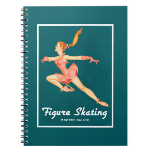 Retro Figure Skater Poetry On Ice Notebook