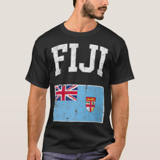 Retro Fiji Flag Vintage Fijian Flag Fijian  T-Shirt