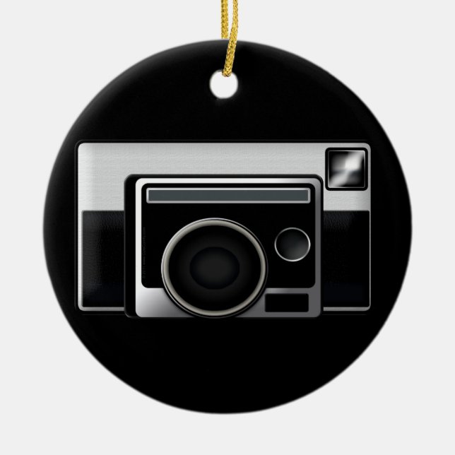 Retro Film Camera Ceramic Ornament (Front)