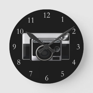 Retro Film Camera Round Clock