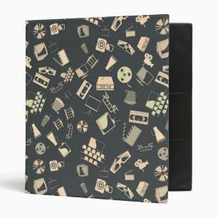 Retro film elements pattern 3 ring binder