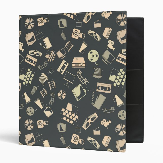 Retro film elements pattern 3 ring binder (Front/Inside)