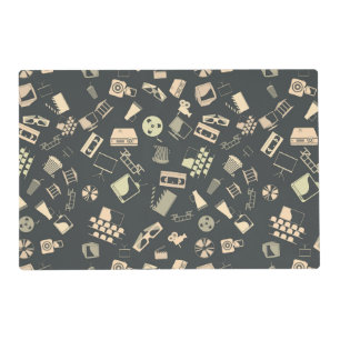 Retro film elements pattern placemat