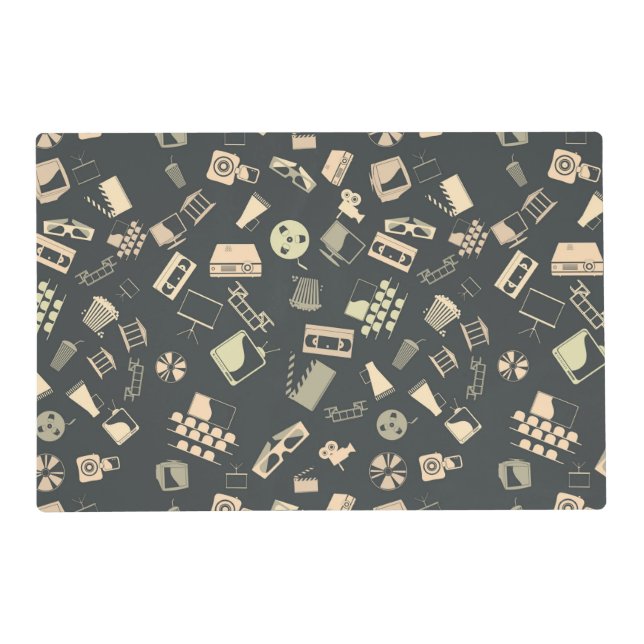 Retro film elements pattern placemat (Front)