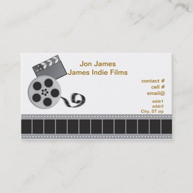 Retro film producer business card (Front)
