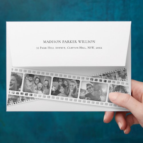 Retro Film Strip Custom Photos Movie Party Envelope