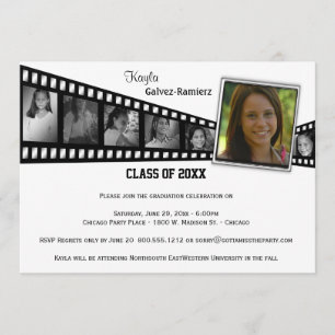 Retro Film Strip Graduation Party Photo Invite
