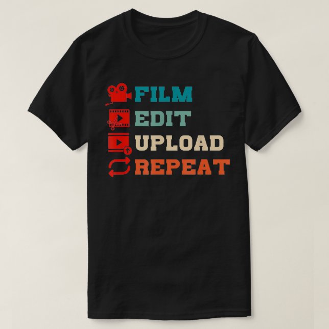 Retro Filmmaker Film Making Movie what  T-Shirt (Design Front)