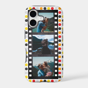 Retro Filmstrip Colorful Polka Dot Photo Collage iPhone 17 Case