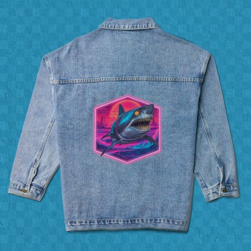 Retro Fin 80s style shark Denim Jacket