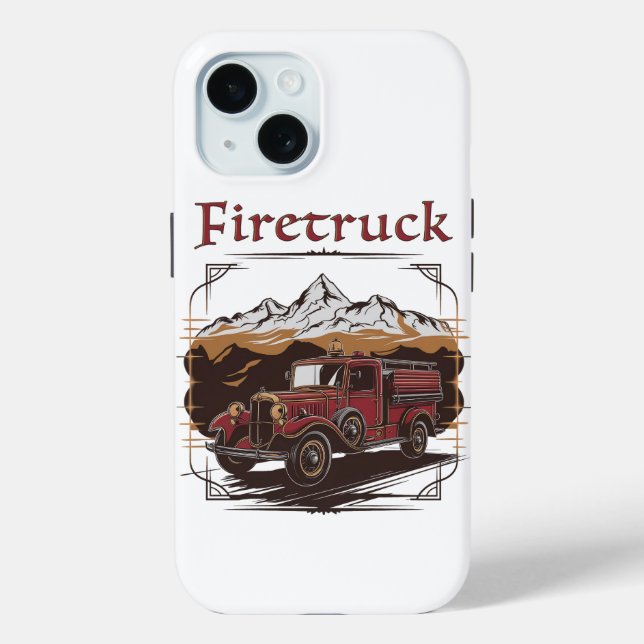 Retro fire engine mountain range Case-Mate iPhone case (Back)