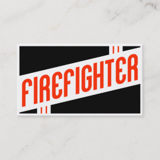 retro firefighter business card