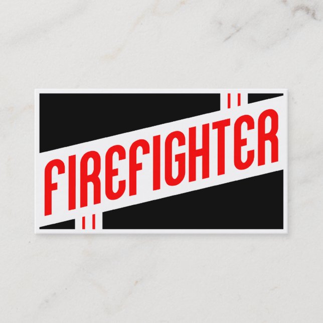 retro firefighter business card (Front)