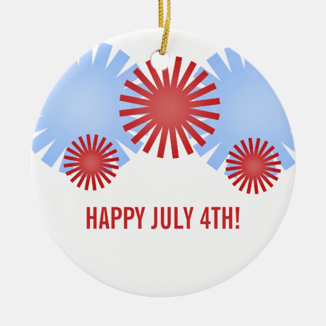 Retro Fireworks Customizable Ornament (Front)