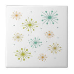 Retro Fireworks Starbursts Colorful Mid-century Ceramic Tile<br><div class="desc">Elevate your tiling project with this fabulous retro firework starburst mid century style ceramic tile. It will add that POP you're looking for!</div>