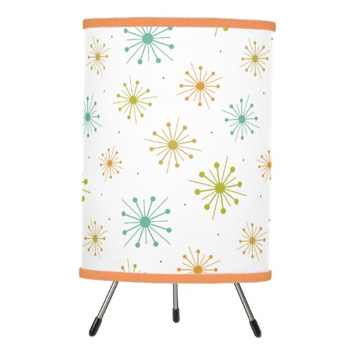 Retro Fireworks Starbursts Mid Century Pattern Tri Tripod Lamp