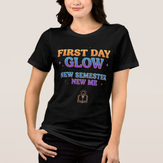 Retro First Day Glow New Semester New Me  Tri-Blend Shirt