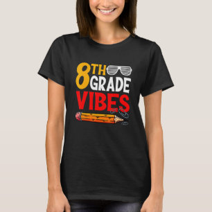 Retro First Day Of School 8th Grade Vibes Back To  T-Shirt