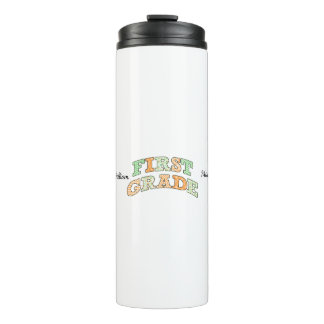 Retro First Grade Back to School Typography Thermal Tumbler