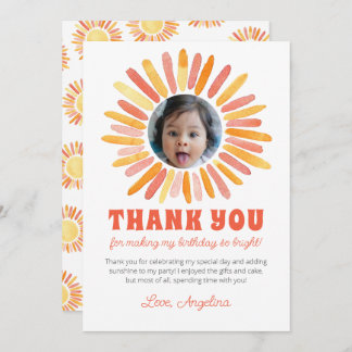 Retro First Trip around the Sun 1st Birthday Party Thank You Card