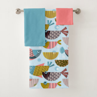 Retro Fish Bath Towel Set