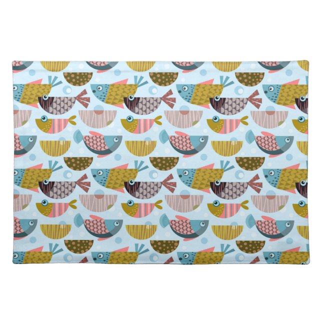 Retro Fish Cloth Placemat (Front)
