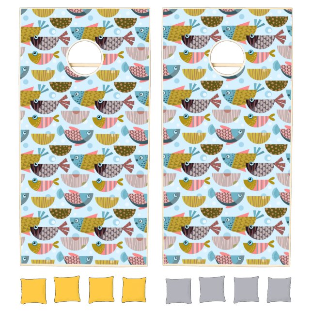 Retro Fish Cornhole Set (Set)