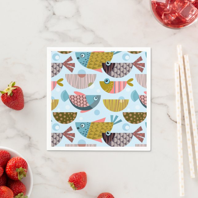 Retro Fish Napkins (Insitu)